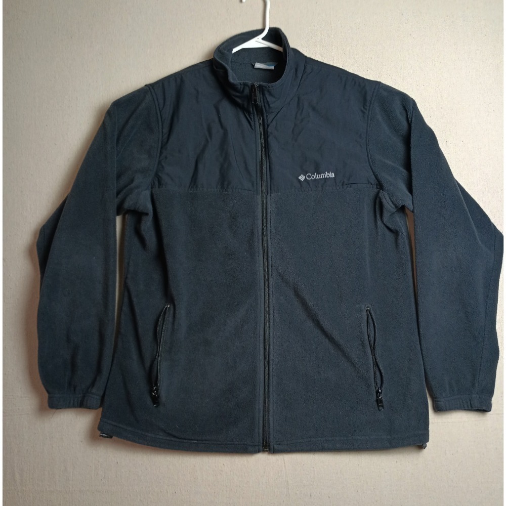 Columbia Fleece Jacket Full Zip Outdoor Warm Comfy Coat XL Mens Black